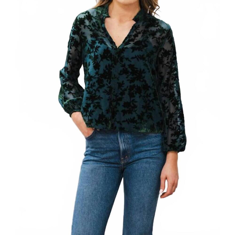 NEW LUCY PARIS jacaranda burnout top in green